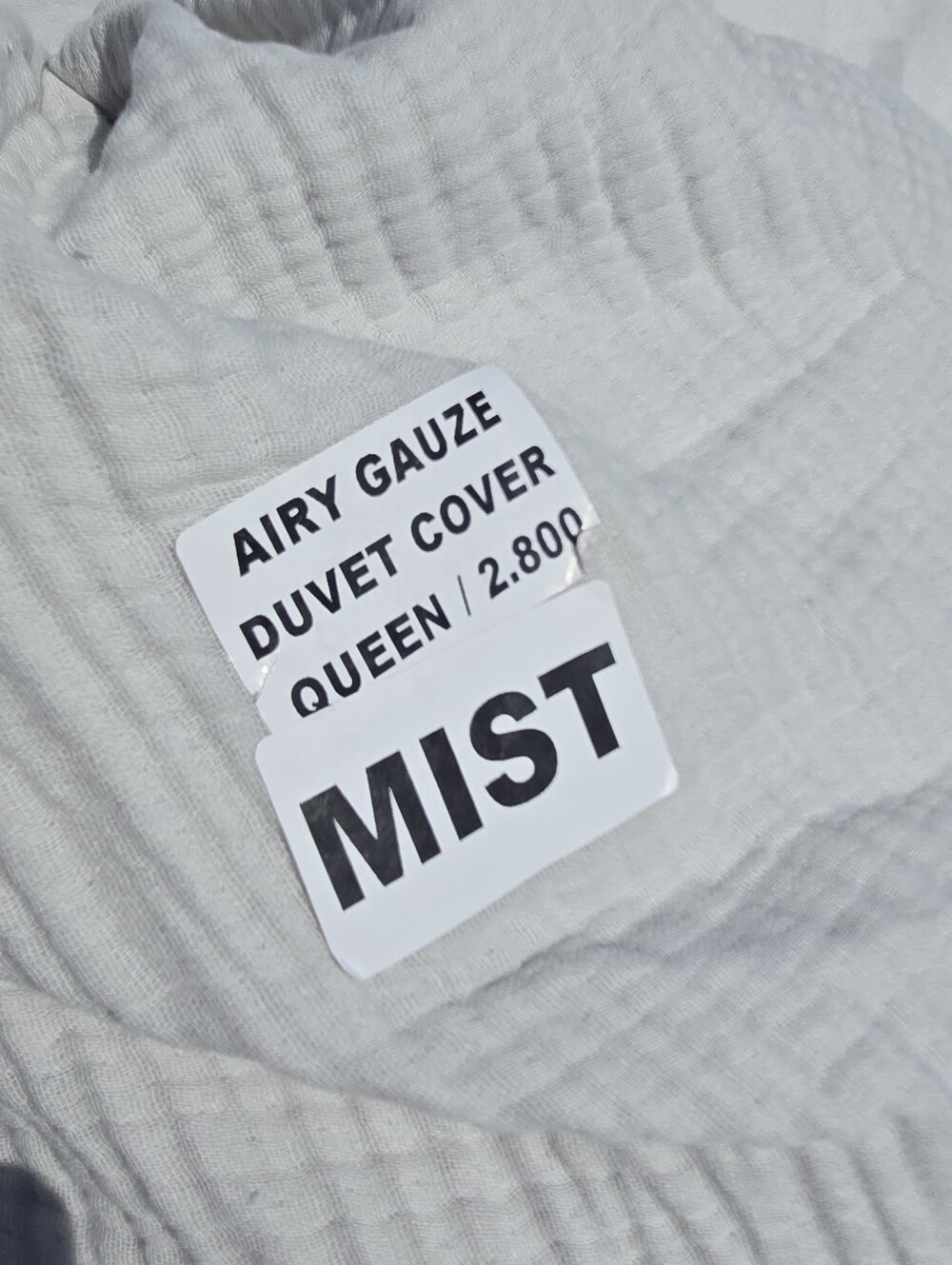Quince Airy Gauze Duvet Cover Full Queen Mist 100% Organic Cotton - Picture 4 of 13